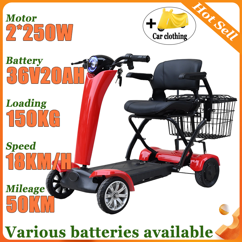 Folding Electric Scooter - NEW 4-wheel Automatic Folding Elderly Electric