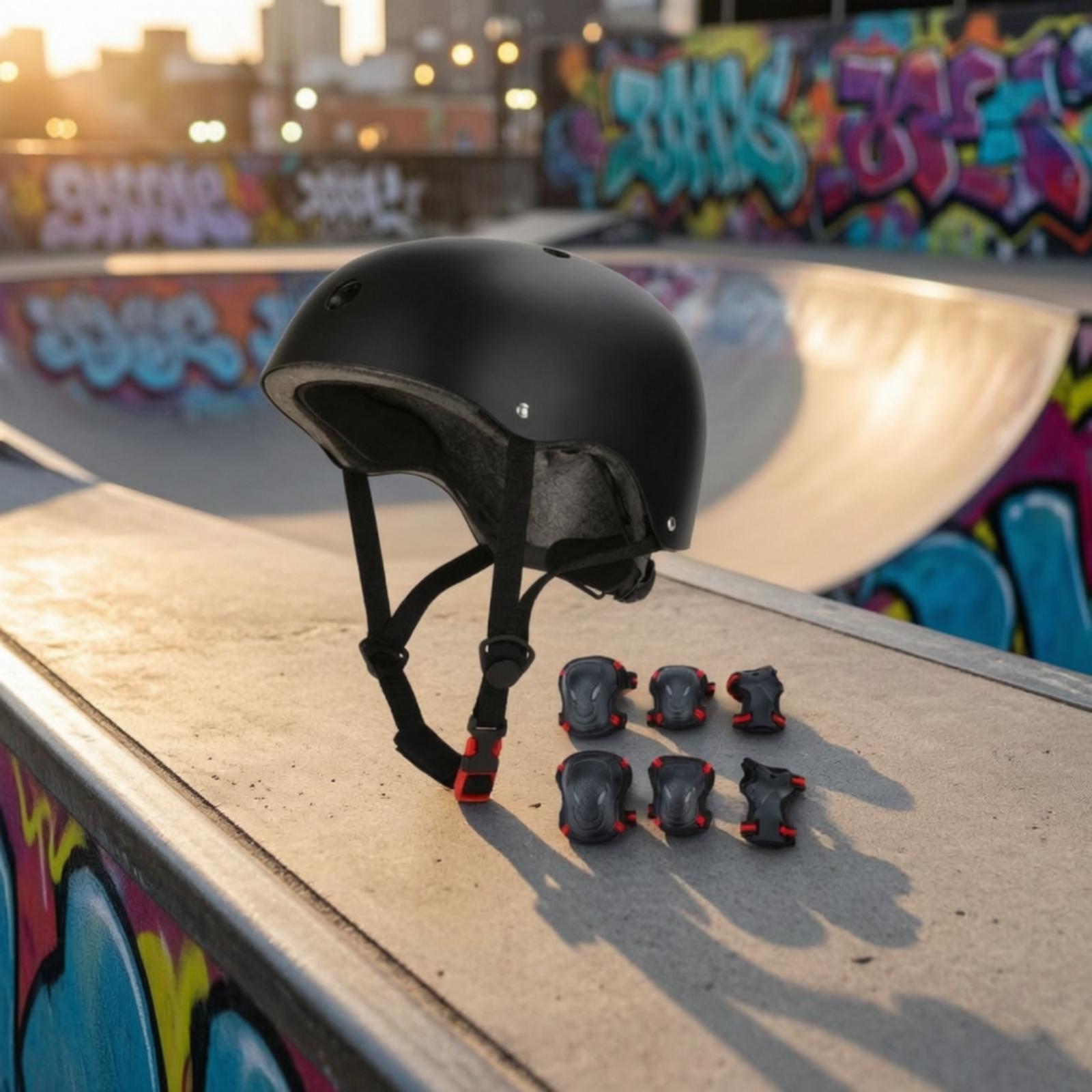 Matte Black Multi Sport Helmet - Scooter Helmet Set recension och pris