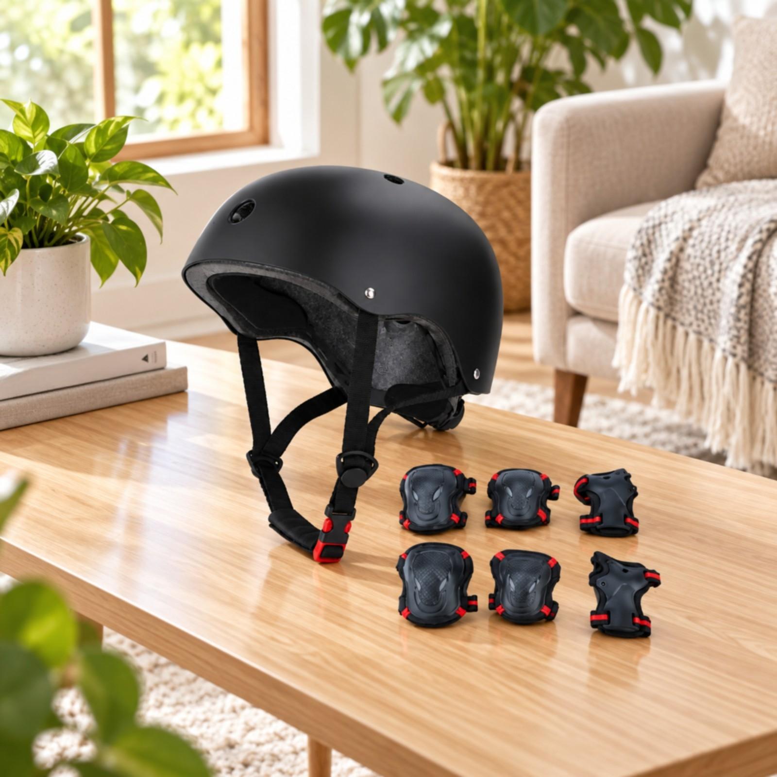 Matte Black Multi Sport Helmet - Scooter Helmet Set recension och pris