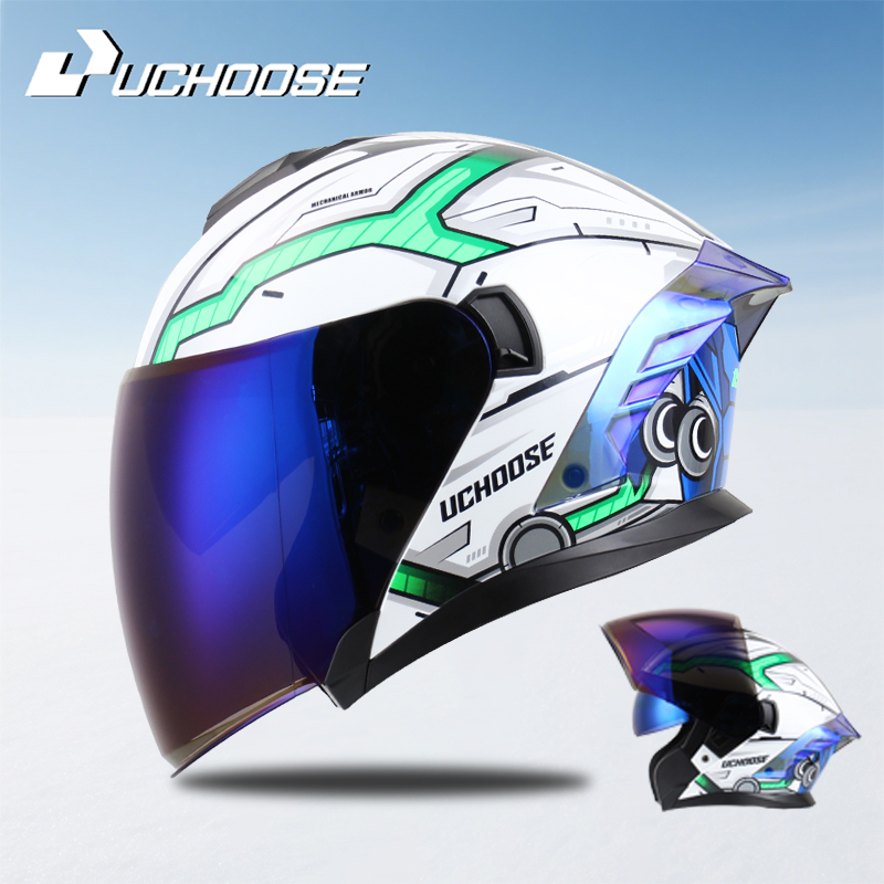 715 Motorcycle Open Face Helme - Scooter Helmet Set recension och pris